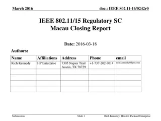 IEEE 802.11-16/0242r0 March 2016 Closing Report