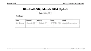 Bluetooth SIG Update: Future Plans for Spectrum Sharing and Growth