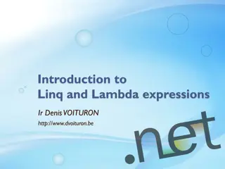 Introduction to Linq and Lambda Expressions with Denis Voituron