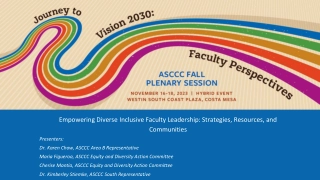 Strategies for Diverse and Inclusive Faculty Leadership