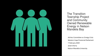 The Transition Township Project and Community Owned Renewable Energy in Nelson Mandela Bay