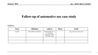 IEEE 802.11-25/69r1 Automotive Use Case Study Follow-Up