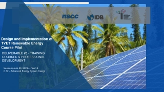 TVET Renewable Energy Course: Advanced Energy System Design