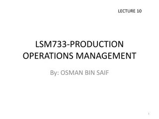 Strategies and Tools in Production Operations Management