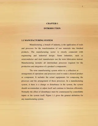 Introduction to Manufacturing Systems