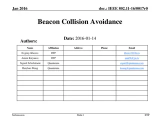 Advancements in IEEE 802.11-16 for Beacon Collision Avoidance
