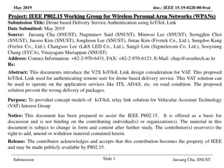 Drone Delivery Service Authentication Using IoT/IoL Link