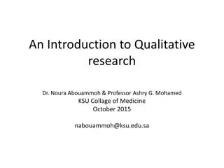 Qualitative Research Methods and Objectives