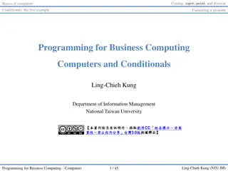 Basics of Computers and Conditionals in Programming