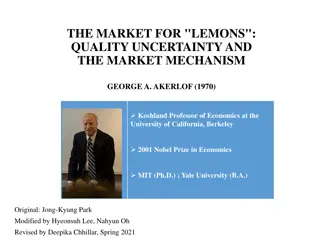 Quality Uncertainty in Markets: The Market for Lemons