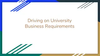 University Business Driving Requirements and Policies