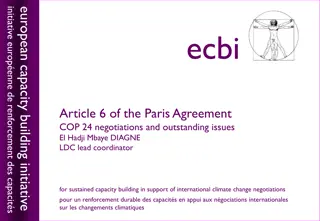 European Capacity Building Initiative under Article 6 of the Paris Agreement COP 24 Negotiations