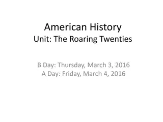 American History Unit: The Roaring Twenties - Cultural Exploration