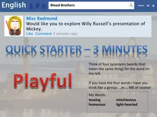 Exploring Willy Russell's Presentation of Mickey in Blood Brothers