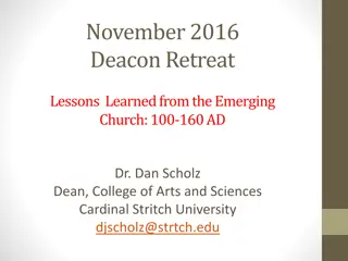 Lessons from Early Christian Church Leaders (100-160 AD)