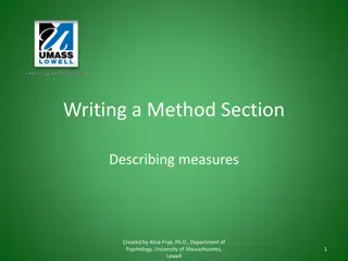Writing a Method Section on Measures by Alice Frye, Ph.D.