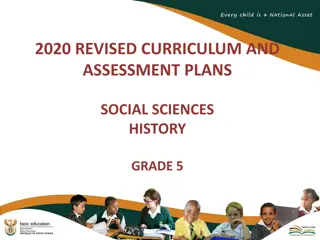 2020 Revised Curriculum & Assessment Plans for Grade 5 Social Sciences History
