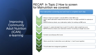Nutritional Care Planning for Malnutrition Screening