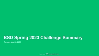 BSD Spring 2023 Challenge Summary