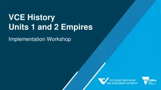 Exploring VCE History Units 1 and 2 Empires Implementation Workshop