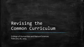 Revised Common Curriculum in Humanities and Natural Sciences