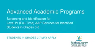 Fairfax County Schools Advanced Academic Programs Overview