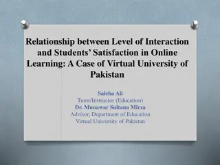 Interaction Levels Impacting Student Satisfaction in Online Learning at Virtual University of Pakistan