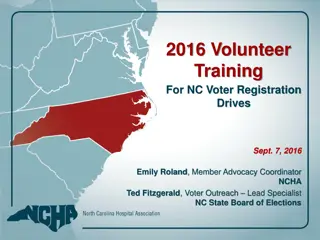 Engage with NC Voter Registration Drives and Legislative Issues