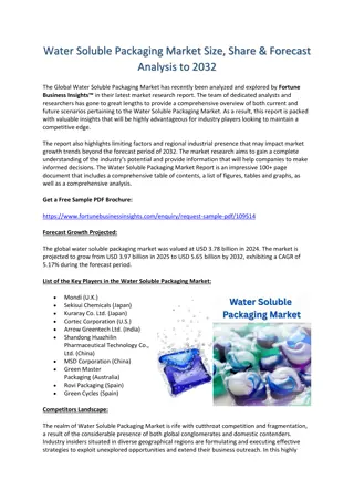 Water Soluble Packaging Market Size, Share & Forecast Analysis to 2032