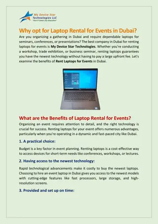 Why opt for Laptop Rental for Events in Dubai?