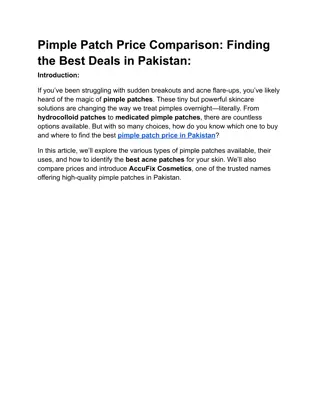 Pimple Patch Price Comparison Finding the Best Deals in Pakistan