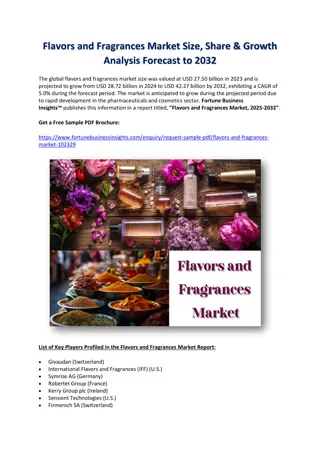 Flavors and Fragrances Market Size, Share & Growth Analysis Forecast to 2032