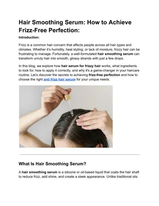 Hair Smoothing Serum How to Achieve Frizz-Free Perfection