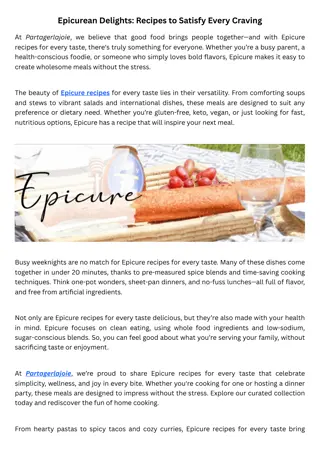 Epicurean Delights Recipes to Satisfy Every Craving
