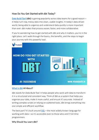 Best DBT Training - Data Build Tool Training in Hyderabad