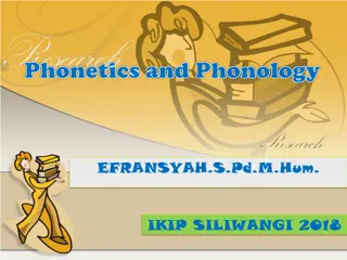Articulatory Phonetics and Phonology Overview