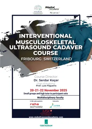 Musculoskeletal Ultrasound Cadaver Course Fribourg Switzerland 2025