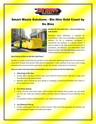 Smart Waste Solutions - Bin Hire Gold Coast by Go Bins
