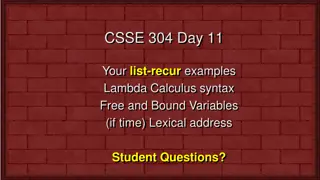 Variable Definitions and Scoping Rules in Lambda Calculus and C