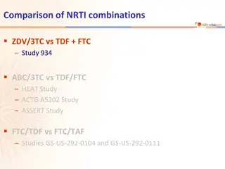 Comparison of NRTI Combinations ZDV/3TC vs TDF + FTC Studies