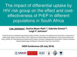 Impact of PrEP Uptake on Cost-Effectiveness in South Africa