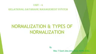 Relational Database Management System Normalization
