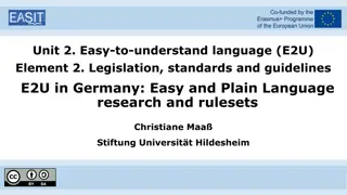 Legislation, Standards, and Guidelines for Easy-to-Understand Language in Germany