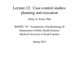Planning and Execution of Case-Control Studies in Epidemiology
