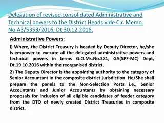 Delegated Administrative and Technical Powers to District Heads