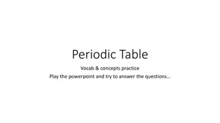 Periodic Table Vocabulary and Concepts