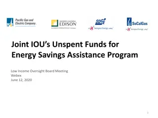 Unspent Funds Analysis for Energy Savings Assistance Program Oversight