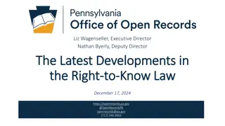 Latest Developments in Right-to-Know Law: Anonymous Requesters and Agency Policies