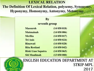 Different Lexical Relations in Language