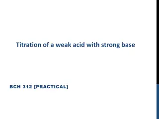 Titration of Weak Acids with Strong Bases